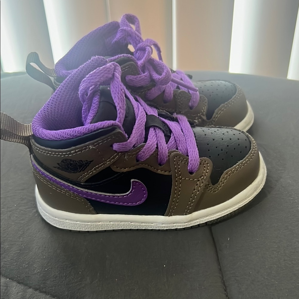 Jordan Purple and Brown High-Top Sneakers